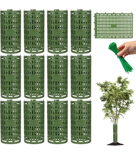 WYSRJ 6 protezioni per tronchi per alberi, in plastica, per corteccia, protezione per piante da corteccia, facile da bloccare, prevenire danni causati da tosaerba