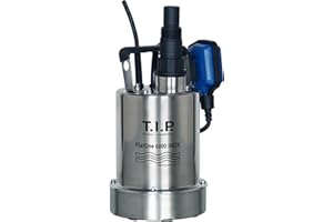 T.I.P. 30440 FlatOne 6000 INOX Pompa di dreggio e per piscine, aspirazione fino a 1 mm, portata fino a 6000 l/h, 22,5 x 16,5 x 27 cm