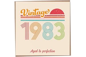 MUG MONSTER Kartka na 40. urodziny - Vintage 1983 Aged to Perfection, zabawna kartka z życzeniami dla mężczyzn i kobiet, kartki urodzinowe dla kobiet, kartki urodzinowe dla mężczyzn, kartka urodzinowa dla