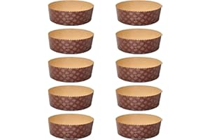 FAH FAMILY AT HOME Backform für Panettone, 750 g, Premium-Qualität (10 Stück) – Professionelle Panettone-Backförmchen aus gewelltem Papier aus reiner Zellulose, hitzebeständig bis 220 °C