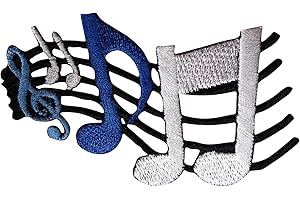 ELLU Music note patch Iron Sew on embroidered badge Musical Sheet ricamo applique