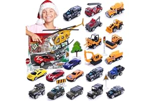ONLYFUN Adventskalender 2023 Kinder, Auto Spielzeug Adventskalender Junge Weihnachtskalender Kinder Spielzeug ab 3 4 5 6 Jähre Junge Kinderspielzeug Geschenke Weihnachts-geschenke,für Kinder ab 3 Jahren
