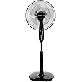 Amazon Basics, ventilatore verticale digitale, oscillante, con due set da 3 pale, con telecomando, Nero