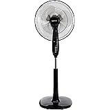 Amazon Basics, ventilatore verticale digitale, oscillante, con due set da 3 pale, con telecomando, Nero