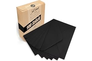 ‎JAPUN Japun – Briefumschläge (100 Stück) aus Papier, Kuvert, Umschlag ohne Fenster - DIN C6-162 x 114 mm - schwarz