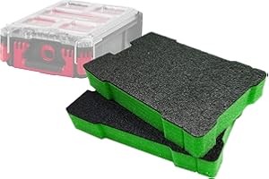 SHADOW FOAM Ombra Foam Easy Peel – Milwaukee Packout Compact Organizer [Green Packout] Schiuma personalizzabile per sistemi modulari Milwaukee Packout | Ideale per organizzatori Lean, 5S, Kaizen e personalizzati
