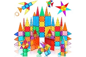 Kaysaitoy 60pcs Magnetische Bausteine übergroßes Magnete Spielzeug ab 3-8 Jahre Jungen Mädchen Magnetfliesen Spielzeug Magnetspiel für Kinder Geschenke Weihnachten Geburtstags 3 4 5 6 7 Jahre