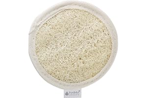 HYDREA LONDON Eponge Plate pour le Visage en Luffa Double: Côté en Luffa et Côté en Coton Egyptien Bio