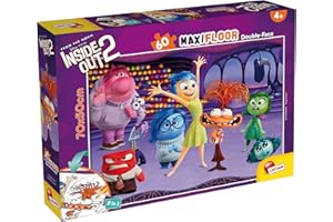 LISCIANIGIOCHI Lisciani - DISNEY DEL REVÉS 2 - Puzzle 60 Piezas - Para Niños a Partir de 4 Años - 2 in 1 - Puzzle Maxi Doble Cara - 35x25cm - Reverso para Colorear - Juego Divertido y Creativo - INSIDE OUT 2