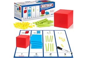 Lot de 131 blocs de base en plastique pour enfants - 10 manipulatives de mathématiques pour enfants - Fournitures de maternelle et d'école