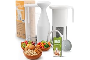 Vegan Milker MÜLSI, wielofunkcyjne sitko – domowe mleko roślinne, tofu birmańskiego, itp. Maksymalna emulsja z wymiennymi krążkami. 1 litr w 1 minutę. Przepisy na e-booki. Wyprodukowano w Hiszpanii