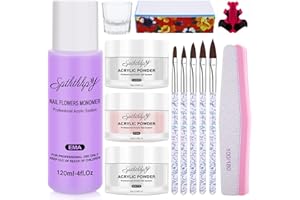 Polvos Acrílicos para Uñas set，SPTHTHHPY 120ML Gel para Uñas Acrilico para Uñas ，Adecuado para Principiantes y Expertos，3 Color（Polvere Trasparente, Rosa, Bianco）No se Requiere Lámpara UV