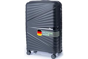 Xonic® Hartschalenkoffer L für 65L - Bruchsicherer Rollkoffer Polypropylen mit 360° Doppelrollen & TSA-Schloss - Reisekoffer Schwarz