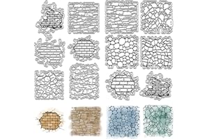 CRASPIRE 2pcs Background Clear Rubber Stamps Brick Wall Shattered Fold Texture Vintage Reusable Transparent Silicone Stamp Seals for Journaling Card Making Handmade Photo Album DIY Scrapbooking