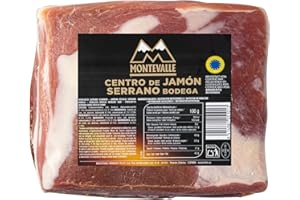 Centro de Jamón Serrano Bodega Montevalle 2,5 kg | +12 Monate Gereift | Spanischer Serrano Schinken ohne Knochen | Vakuumverpackt | Premium Gourmet Geschenk