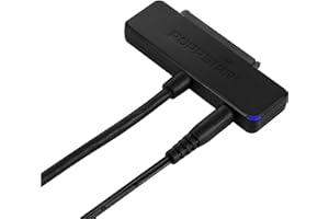 ‎POPPSTAR Poppstar adapter do dysku twardego z zasilaczem (USB 3.1 Gen 1 typ A), kabel USB SATA do dysków zewnętrznych (SSD, HDD, 2,5 i 3,5 cala), do Notebooków, PC, do 10Gb/s, wsparcie UASP, dł. kabla 1m