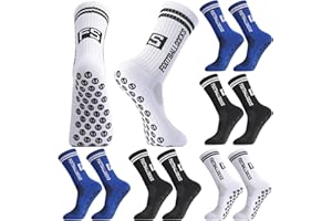 Apricitie 6 Paar Fussball Socken Kinder, Fußballsocken Anti Rutsch Grip Jungen Fußball Socken Rutschfeste Sportsocken für Fussball Basketball Laufen