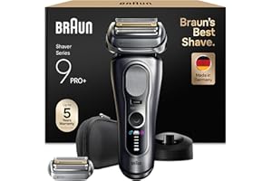 Braun Rasoir Electrique Homme Series 9+ PRO 9617PSI Argent, Etanche, Lames De Précision Ultra-Fines Et Tondeuse Pro Trimmer Pour Bien Raser La Barbe, Coffret Rasage Avec Etui De Voyage