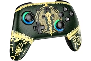 Geebond Wireless Controller Compatible with Consoles Switch/Switch Lite/Switch OLED/iOS/Android, Pro Remote Pairing Gamepad with 7-Color RGB LEDs, Turbo, 6-Axis Gyro, Dual Vibration, Wake Up Function