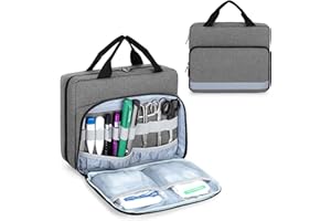 Trunab Astuccio Stetoscopio Custodia per Stetoscopio Grigio, Compatibile con 3M Littmann/MDF/ADC e Altri Accessori, Cassetta Pronto Soccorso Vuoto, Borsetta medical con Diverse Tasche
