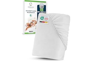 Sensalou Spannbettlaken Wasserdicht 90x200 cm – Matratzenschutz Laken für Einzelbett & Pflegebett – Atmungsaktive Betttuch Inkontinenz Nässeschutzauflage – Geräuschlos, Kochfest & Waschbar bei 95 °C