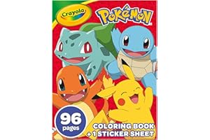 CRAYOLA Pokémon 96 Page Colouring Book | 96 Pages of Pokémon Colouring Fun with Pikachu & Friends! | Includes Bumper Sticker Sheet for Ages 3+