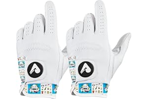 ASTUR Golf Gloves 2 Pack Cabretta Leather Golf Glove Men Left Hand Charismatic Unique Wrist Design Print