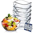 CRYSTALIA Premium Stackable Small Glass Dessert Bowls Set of 6, 215ml 100% LEAD & CADMIUM FREE Small Glass Prep and Snack Bowls