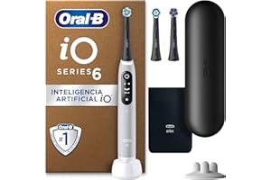Oral-B iO 6 Cepillo De Dientes Eléctrico Gris, 3 Cabezales, 1 Estuche De Viaje, Diseñado Por Braun