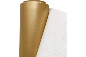 A-Express Faux Similicuir en Tissu Matériel Vinyle Étanche Tissu en Cuir Vêtements Couture 140 cm de Largeur - 1x Mètre (100cm x 140cm) Or Brillant