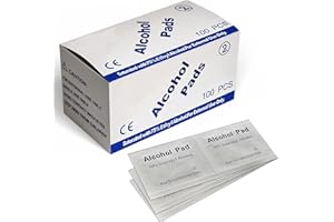 YNR 70% Alcohol Pre-Injection Isopropyl Wipes - Individually Wrapped First Aid Skin Cleaning Easy-Tear Sachet Wipes (100PCS)