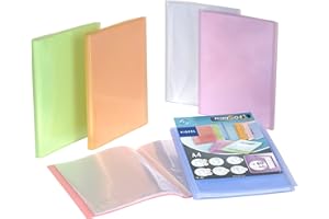 Viquel - Protège documents A4 en plastique - Porte-vues Personnalisable A4 - Reliure 80 Vues (40 pochettes) - Couleurs Aléatoire - Fabriqué en France 096948-04
