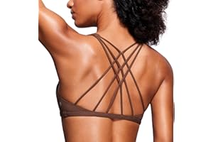 CRZ YOGA Donna Reggiseno Sportivo Yoga Imbottite Rimovibili Multi Strap