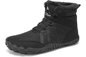 Mishansha Winter Barfußschuhe Herren Damen Warm Gefüttert Winterstiefel Bequem rutschfest Winterschuhe GR.36-48