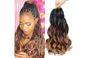 FALEMEI French Curl Braiding Hair 12 Inch 8 Packs Curly Braiding Pre Stretched Curls Braiding Extension French Curl Crochet Braids Spiral Braiding Hair Extensions (1B/33/30#, 12 Inch (Pack of 8))