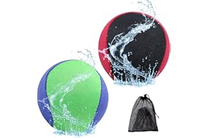 Satiskid 2 pezzi palla rimbalzante d'acqua con sacchetto di immagazzinaggio in rete, Water Bouncing Ball, palla da spiaggia rimbalzante, palla che rimbalza sull'acqua, adatta per bambini, adolescenti,