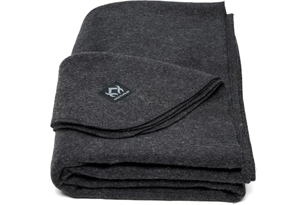 Arcturus Couverture Militaire en Laine – 2 kg, Chaude, Lourde, Lavable, Grande Taille 162,6 x 223,5 cm, idéale pour Le Camping, l'extérieur, Les Trousses de Survie et d'urgence (Gris Anthracite)