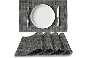 Loti Living Zestaw podkładek (zestaw 4 szt.) - antypoślizgowe, zmywalne, podkładki stołowe, podkładki z PCW, chroni stół przed zadrapaniami i plamami, odporne na wysoką temperaturę, odporne na