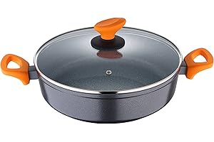 San Ignacio Lavacio - Cocoola con un coperchio da 28 cm - fatto di alluminio forgiato - marmo interno antiaderente Whitford Grey - Induzione totale - maniglia di baquelite con tocco morbido