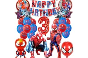 SWOKKTS Palloncini Spiderma 3 Anni, Kit Palloncini Compleanno Spiderma 3 Anni, Decorazioni Compleanno Spiderma 3 Anni, Compleanno Spiderma Ragazza Ragazzi Party (Palloncino Spiderma 3 Anni)