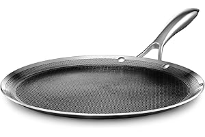 HexClad Hybrydowa nieprzywierająca patelnia do grillowania, nadaje się do zmywarki i piekarnika, kompatybilna ze wszystkimi płytami kuchennymi, HEX12GRIDDLE