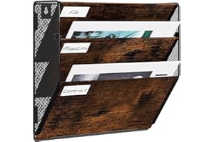 ‎EASYPAG EasyPAG 3 Fächer Zusammensetzen Metall Holz A4 Zeitschriftenhalter Wand Zeitschriften Wandhalter Aktenablage Dokumentenhalter Hängend Magazin Organizer Flyerhalter Prospektspender