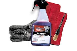 DETAILMATE ValetPRO Bilberry Wheel Cleaner 500 ml – Nettoyant concentré pour jantes + pinceau Nuke Guys + 2 gants de précision Nuke Guys + chiffon sec détaillé 1000 g/m²