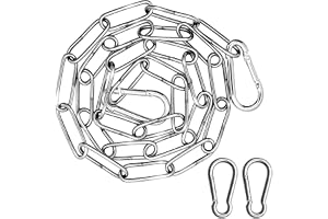2 rullar rostfria stålkedjor, metallkedjelänk, kraftiga kedjor, 3 mm x 1 m svetsad grind säkerhetskedjelås för utomhusbruk, inomhus, staket, grind, dörr, cykel, gunga, med 2 säkerhetslås