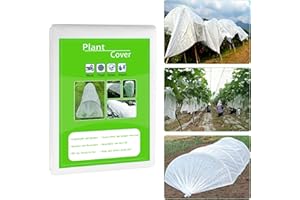 LEUOSO Garden Plant Fleece Frost Protections 2M*5M, 30gsm Horticultural Fleece Covers, Plant Freeze Protection Covers, Garden Fleece Protect Plants from Harsh Weather, Birds and Pests