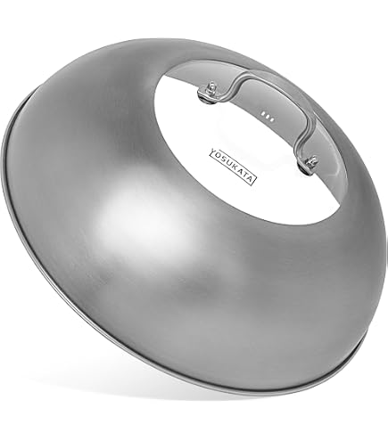 Couvercle alimentaire en verre trempé pour wok Teppanyaki - Couvercle pour poêle à frire - Couvercle pour cuisine intérieure et extérieure - 14 cm