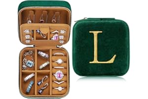 TINGN Travel Jewellery Organiser, Mini Jewellery Box, Personalised Travel Jewelry Box L, Jewelry Case with Mirror, Birthday Gifts for Women, Gifts for Her, Birthday Gift for Teenage Girls