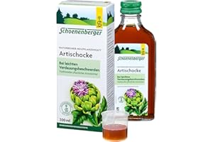 ‎SCHOENENBERGER Schoenenberger - Artischocke naturreiner Heilpflanzensaft - 1x 200 ml Glasflasche - der natürliche Begleiter für eine gesunde Verdauung - freiverkäufliches Arzneimittel