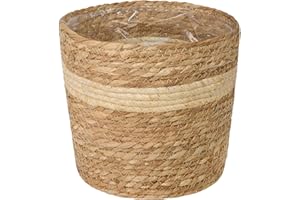Wickerfield Natural Seagrass Basket for Indoor Plant Decorayion Garden Planter with Waterproof Liner (Medium)