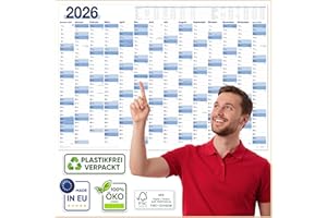 ‎UNITURE UNITURE® Wandkalender 2026 XXL – Großer Jahresplaner & Terminplaner für Büro, Schule & Familie | Übersichtlicher Jahreskalender 2026 I Wandkalender 2026 groß gefalzt I Calendar 66 x 96 cm